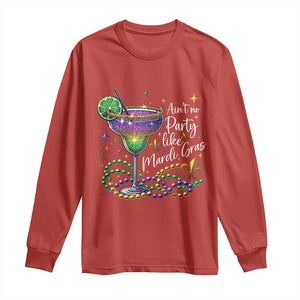 Ain't No Party Like Mardi Gras Long Sleeve Shirt Fat Tuesday Louisiana Drinking Team TS09 Red Print Your Wear