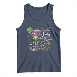 Ain't No Party Like Mardi Gras Tank Top Fat Tuesday Louisiana Drinking Team TS09 Navy Print Your Wear