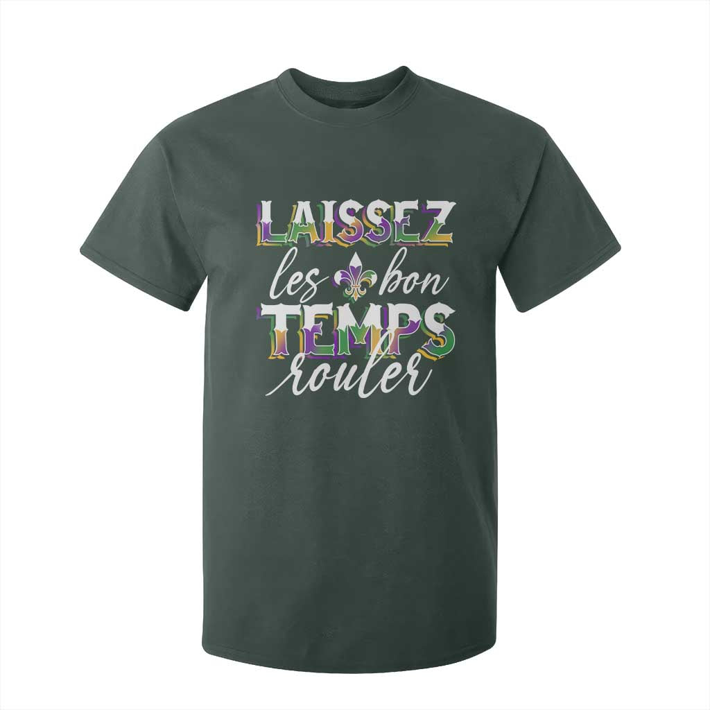 Mardi Gras T Shirt For Kid Laissez Les Bon Temps Rouler TS09 Dark Forest Green Print Your Wear