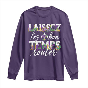 Mardi Gras Long Sleeve Shirt Laissez Les Bon Temps Rouler TS09 Purple Print Your Wear