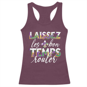 Mardi Gras Racerback Tank Top Laissez Les Bon Temps Rouler TS09 Maroon Print Your Wear