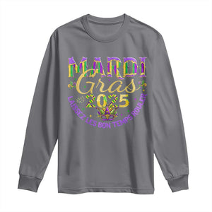 Mardi Gras 2025 Long Sleeve Shirt Laissez Les Bon Temps Rouler TS09 Charcoal Print Your Wear