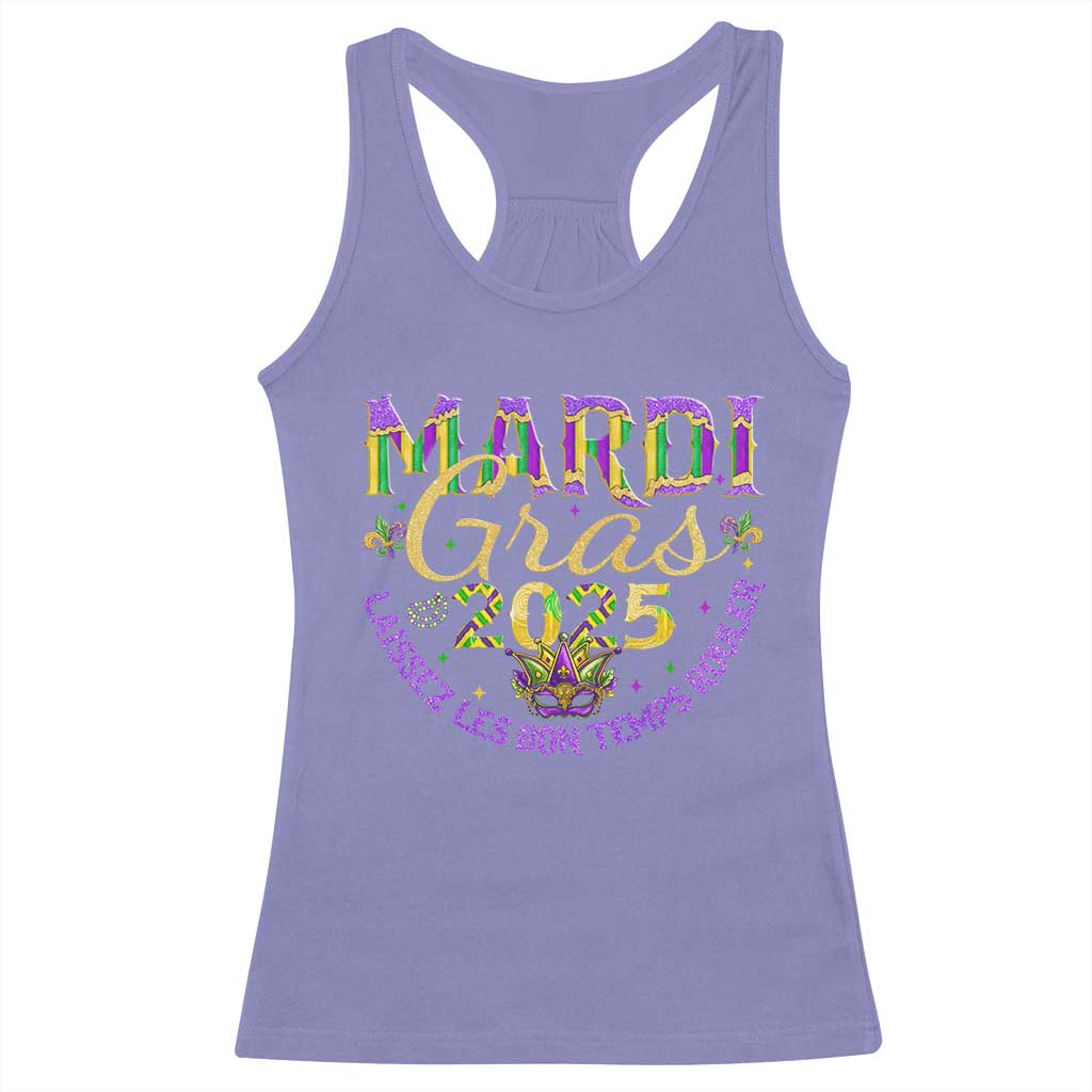 Mardi Gras 2025 Racerback Tank Top Laissez Les Bon Temps Rouler TS09 Violet Print Your Wear