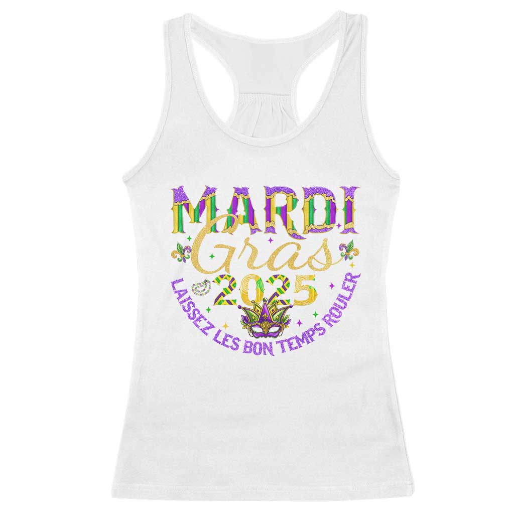 Mardi Gras 2025 Racerback Tank Top Laissez Les Bon Temps Rouler TS09 White Print Your Wear