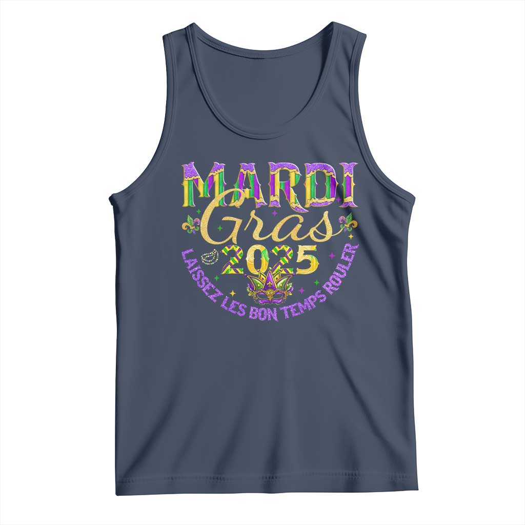 Mardi Gras 2025 Tank Top Laissez Les Bon Temps Rouler TS09 Navy Print Your Wear