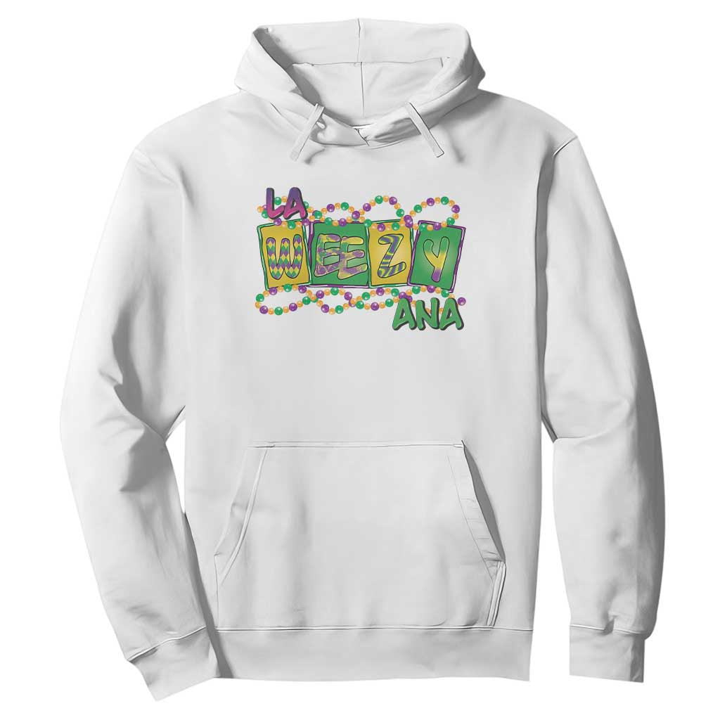 Mardi Gras La Weezy Ana Hoodie TS09 White Print Your Wear