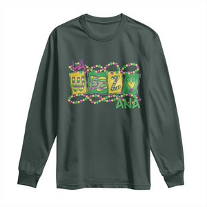 Mardi Gras La Weezy Ana Long Sleeve Shirt TS09 Dark Forest Green Print Your Wear