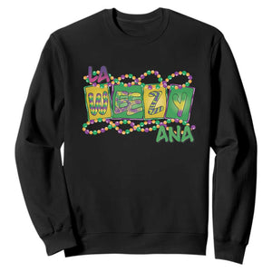 Mardi Gras La Weezy Ana Sweatshirt TS09 Black Print Your Wear