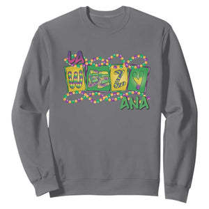 Mardi Gras La Weezy Ana Sweatshirt TS09 Charcoal Print Your Wear