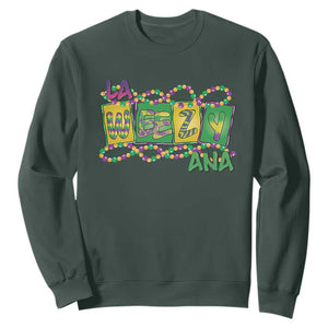 Mardi Gras La Weezy Ana Sweatshirt TS09 Dark Forest Green Print Your Wear