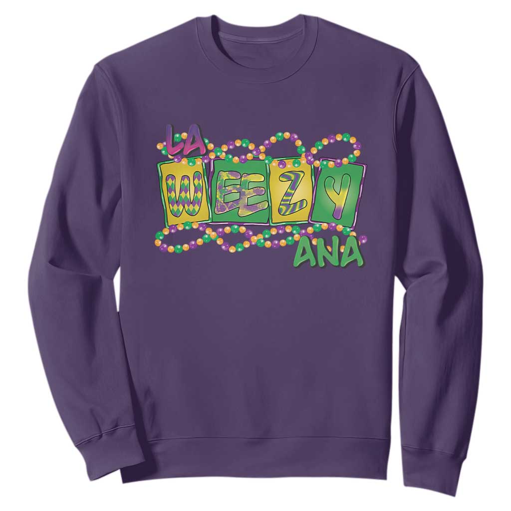 Mardi Gras La Weezy Ana Sweatshirt TS09 Purple Print Your Wear