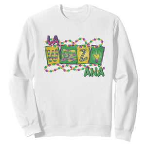 Mardi Gras La Weezy Ana Sweatshirt TS09 White Print Your Wear