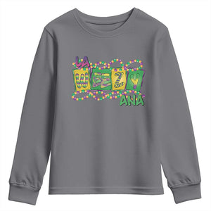 Mardi Gras La Weezy Ana Youth Sweatshirt TS09 Charcoal Print Your Wear