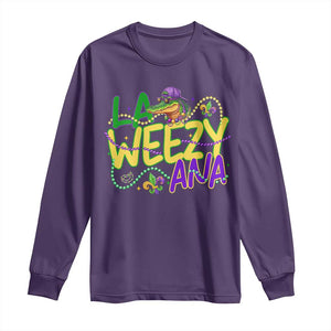 Mardi Gras Long Sleeve Shirt La Weezy Ana Hip Hop Aligator Louisiana TS09 Purple Print Your Wear