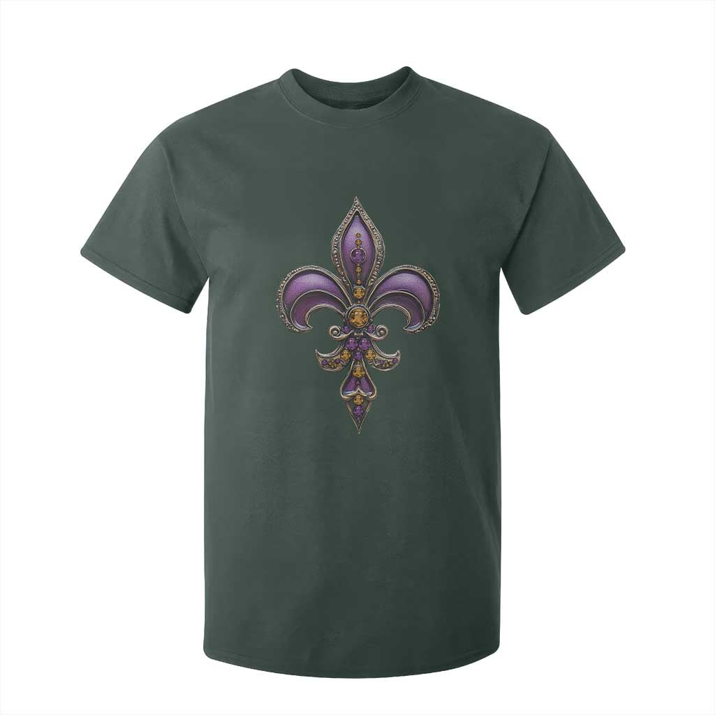 Louisiana Aesthetic Fleur De Lis T Shirt For Kid TS09 Dark Forest Green Print Your Wear