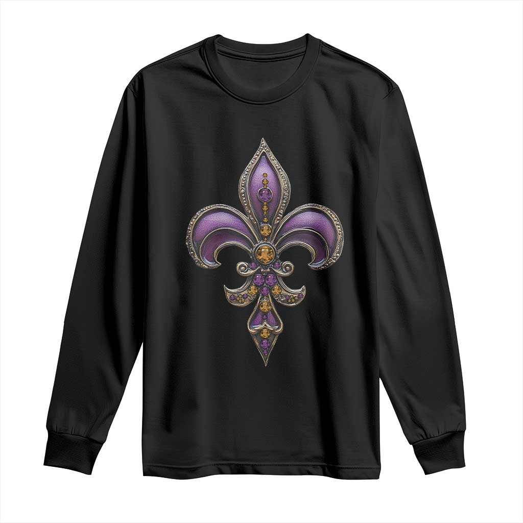 Louisiana Aesthetic Fleur De Lis Long Sleeve Shirt TS09 Black Print Your Wear