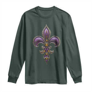 Louisiana Aesthetic Fleur De Lis Long Sleeve Shirt TS09 Dark Forest Green Print Your Wear