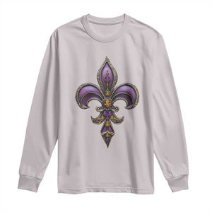 Louisiana Aesthetic Fleur De Lis Long Sleeve Shirt TS09 Ice Gray Print Your Wear