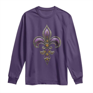 Louisiana Aesthetic Fleur De Lis Long Sleeve Shirt TS09 Purple Print Your Wear