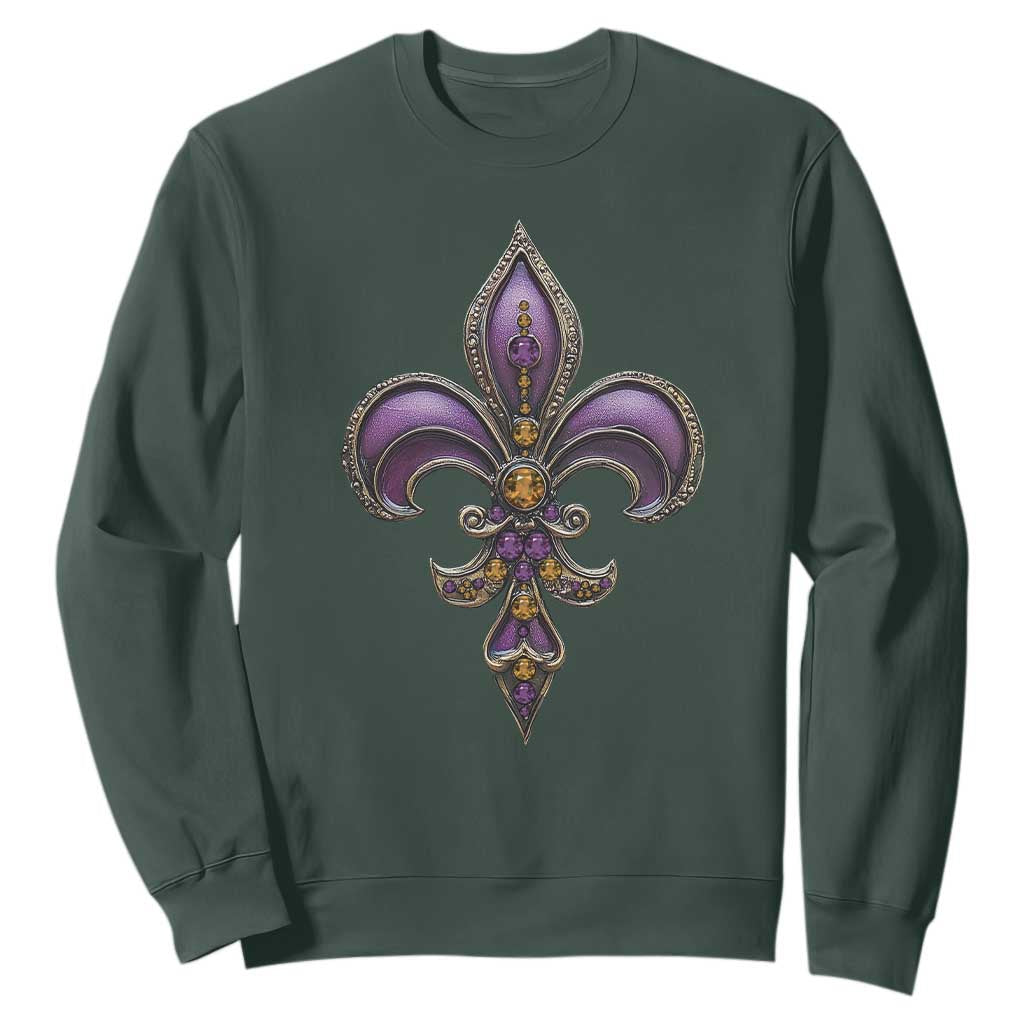 Louisiana Aesthetic Fleur De Lis Sweatshirt TS09 Dark Forest Green Print Your Wear