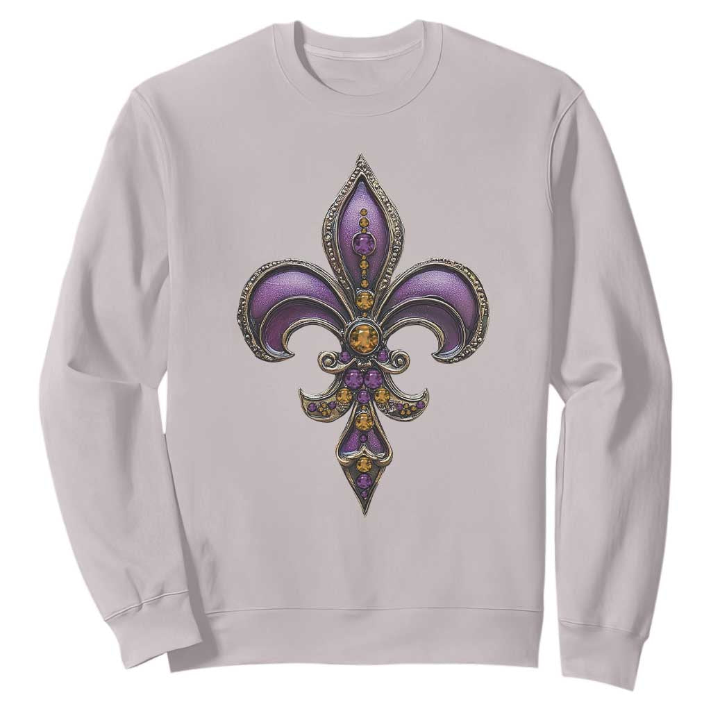 Louisiana Aesthetic Fleur De Lis Sweatshirt TS09 Ice Gray Print Your Wear