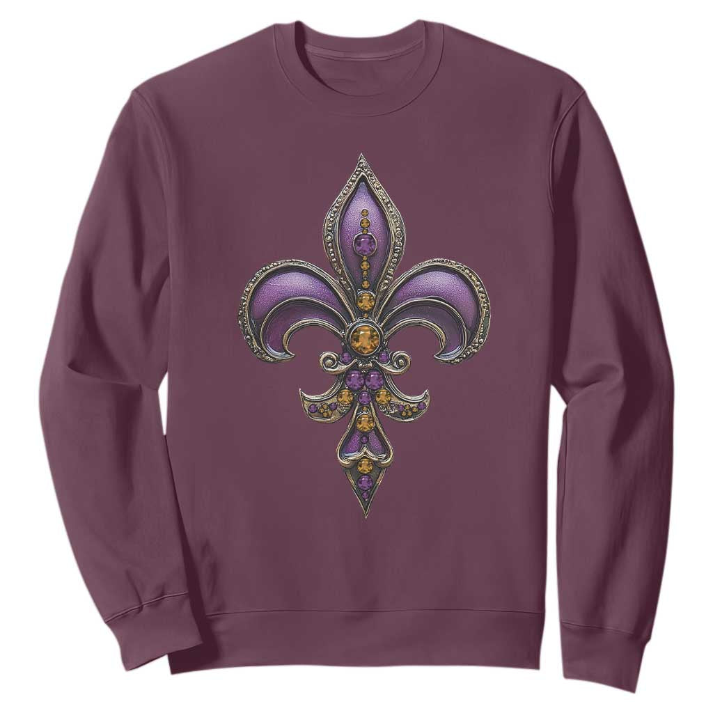 Louisiana Aesthetic Fleur De Lis Sweatshirt TS09 Maroon Print Your Wear