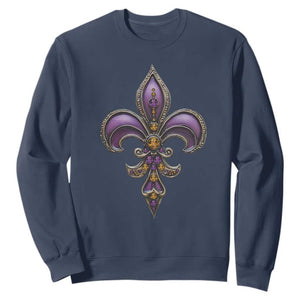 Louisiana Aesthetic Fleur De Lis Sweatshirt TS09 Navy Print Your Wear