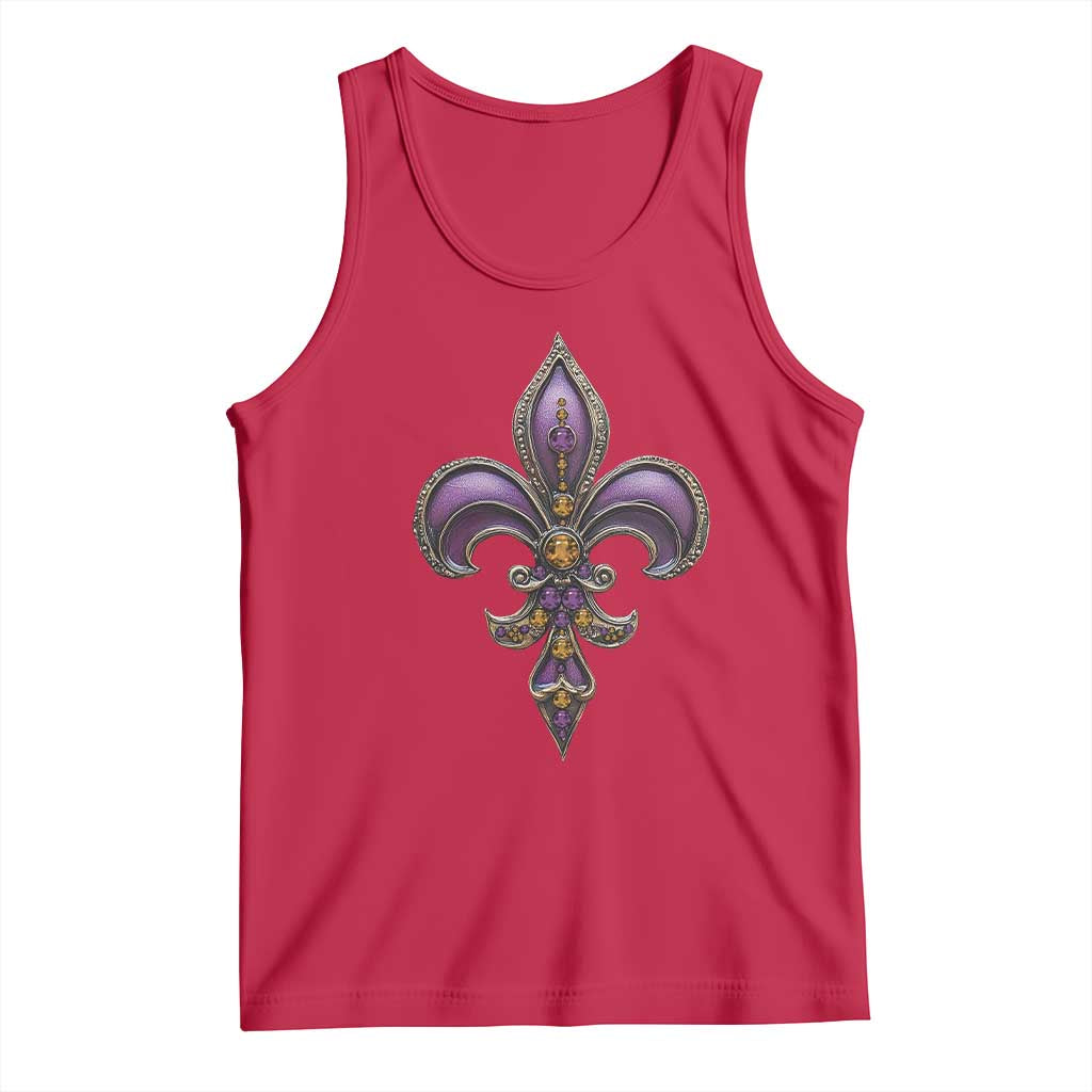 Louisiana Aesthetic Fleur De Lis Tank Top TS09 Red Print Your Wear