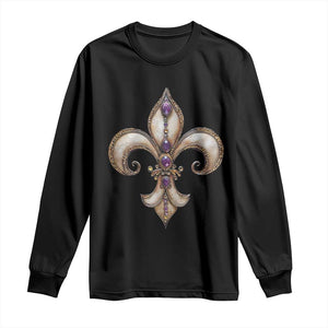 Aesthetic Fleur De Lis Long Sleeve Shirt TS09 Black Print Your Wear