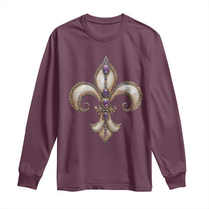 Aesthetic Fleur De Lis Long Sleeve Shirt TS09 Maroon Print Your Wear