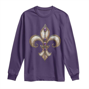 Aesthetic Fleur De Lis Long Sleeve Shirt TS09 Purple Print Your Wear