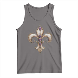 Aesthetic Fleur De Lis Tank Top TS09 Deep Heather Print Your Wear