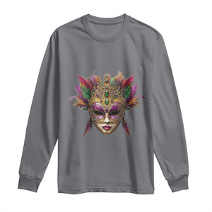 Jeweled Mask Louisiana Mardi Gras Long Sleeve Shirt TS09 Charcoal Print Your Wear