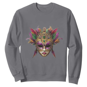 Jeweled Mask Louisiana Mardi Gras Sweatshirt TS09 Charcoal Print Your Wear
