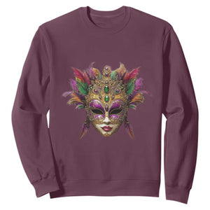 Jeweled Mask Louisiana Mardi Gras Sweatshirt TS09 Maroon Print Your Wear