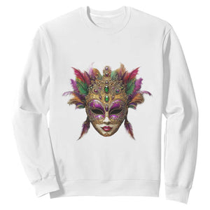 Jeweled Mask Louisiana Mardi Gras Sweatshirt TS09 White Print Your Wear