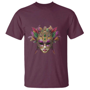 Jeweled Mask Louisiana Mardi Gras T Shirt TS09 Maroon Print Your Wear