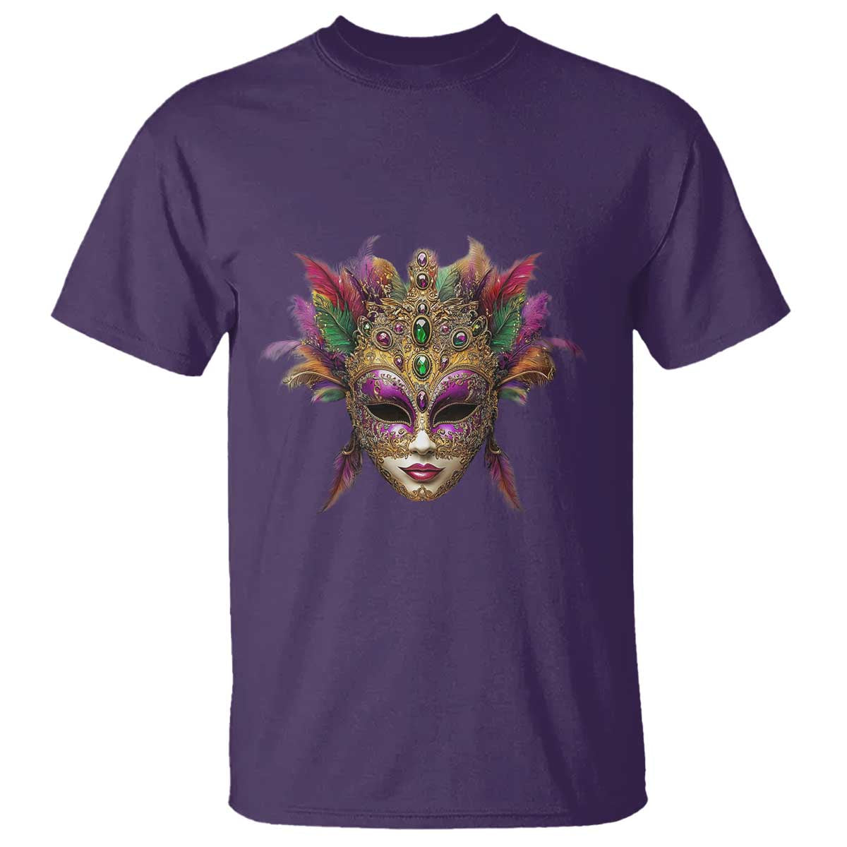 Jeweled Mask Louisiana Mardi Gras T Shirt TS09 Purple Print Your Wear