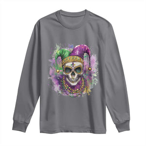 Skeleton Jester Louisiana Mardi Gras Long Sleeve Shirt TS09 Charcoal Print Your Wear