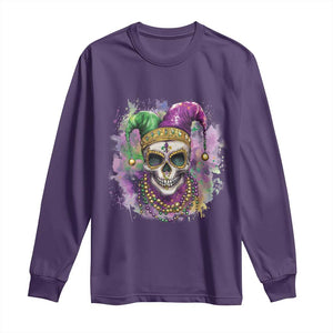 Skeleton Jester Louisiana Mardi Gras Long Sleeve Shirt TS09 Purple Print Your Wear