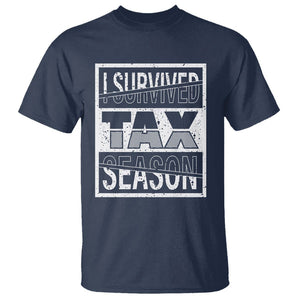 Funny Accountant T Shirt I Survived Tax Season TS09 Navy Printyourwear