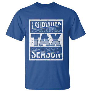 Funny Accountant T Shirt I Survived Tax Season TS09 Royal Blue Printyourwear