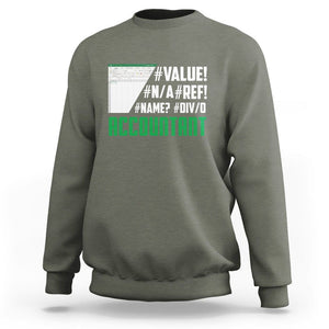 Funny Accountant Errors In Excel Sweatshirt TS09 Military Green Printyourwear