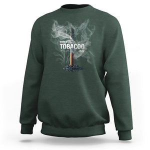 World No Tobacco Day Anti Smoking Sweatshirt TS09 Dark Forest Green Print Your Wear