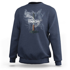 World No Tobacco Day Anti Smoking Sweatshirt TS09 Navy Print Your Wear