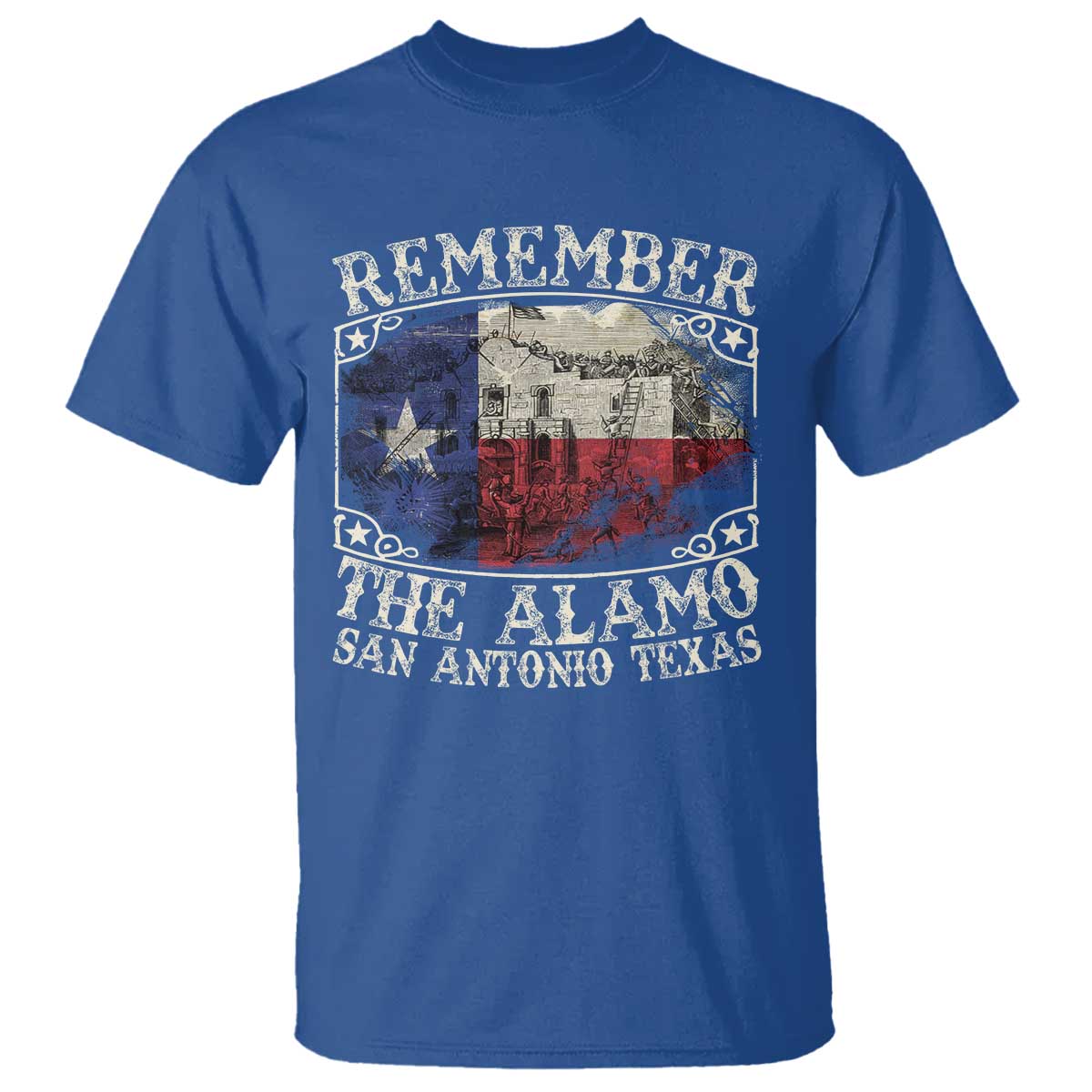 Texas Remember The Alamo T Shirt San Antonio Alamo War Texan Flag History Lover TS09 Royal Blue Print Your Wear