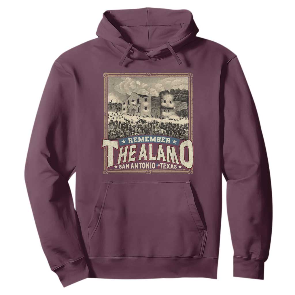 Texas Remember The Alamo Hoodie San Antonio Alamo War History Lover TS09 Maroon Print Your Wear