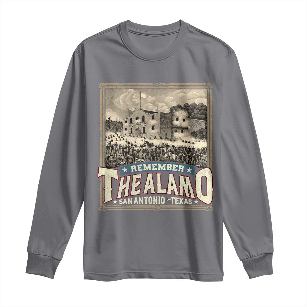 Texas Remember The Alamo Long Sleeve Shirt San Antonio Alamo War History Lover TS09 Charcoal Print Your Wear