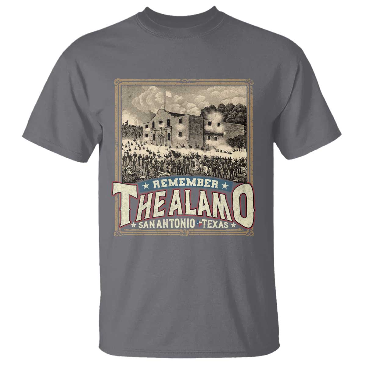 Texas Remember The Alamo T Shirt San Antonio Alamo War History Lover TS09 Charcoal Print Your Wear
