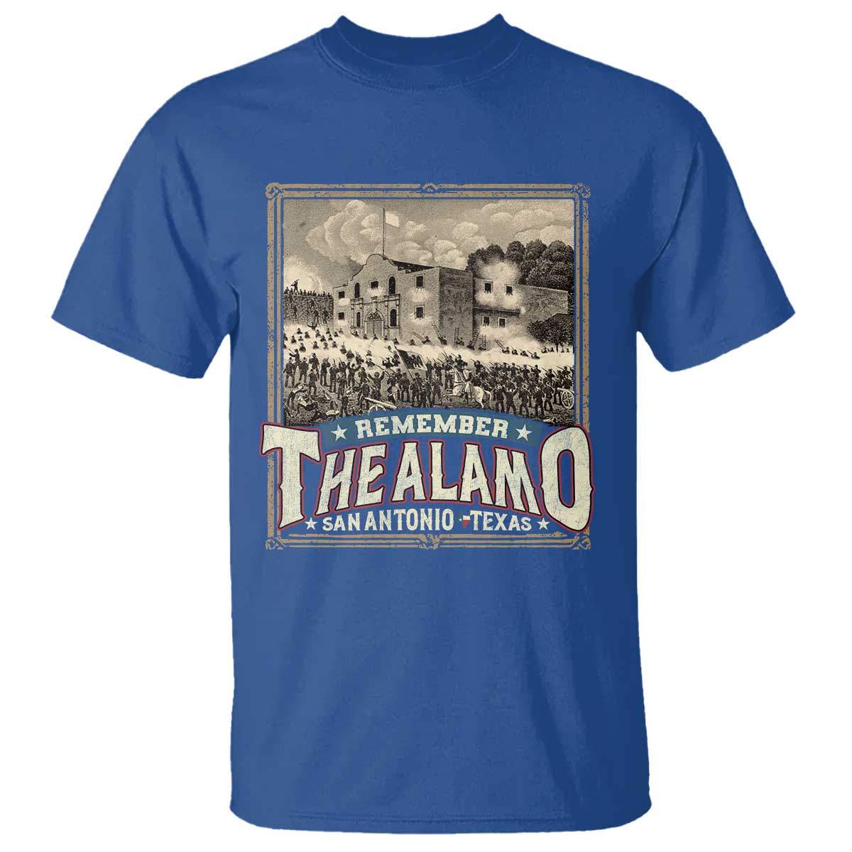 Texas Remember The Alamo T Shirt San Antonio Alamo War History Lover TS09 Royal Blue Print Your Wear